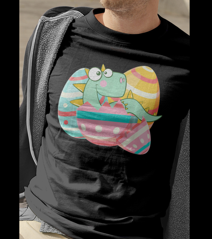 Easter Dino In Colorful Eggs T-Shirt