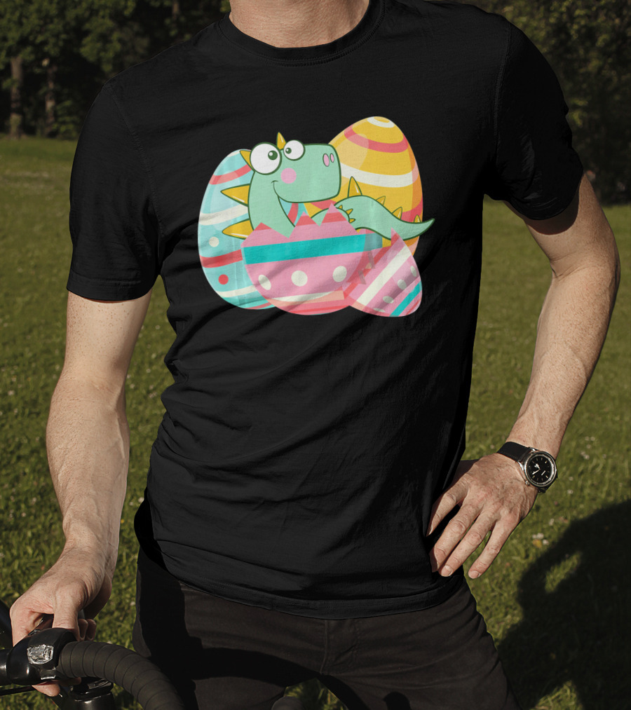 Easter Dino In Colorful Eggs T-Shirt