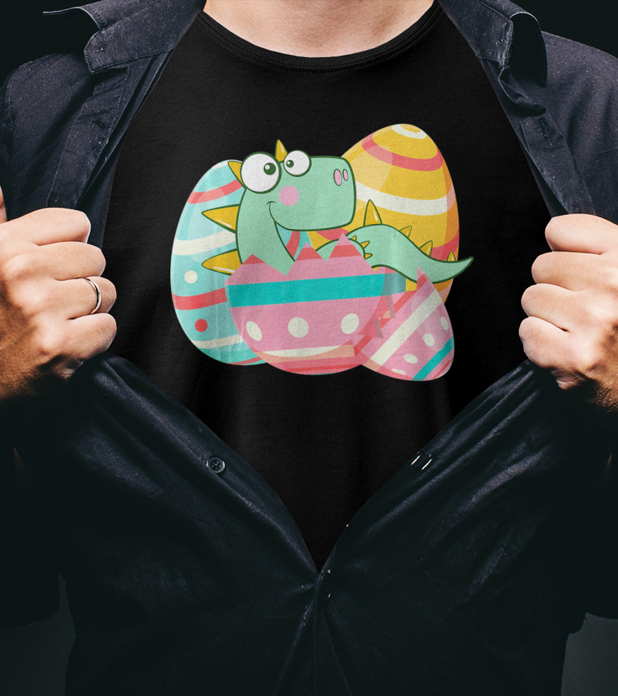 Easter Dino In Colorful Eggs T-Shirt