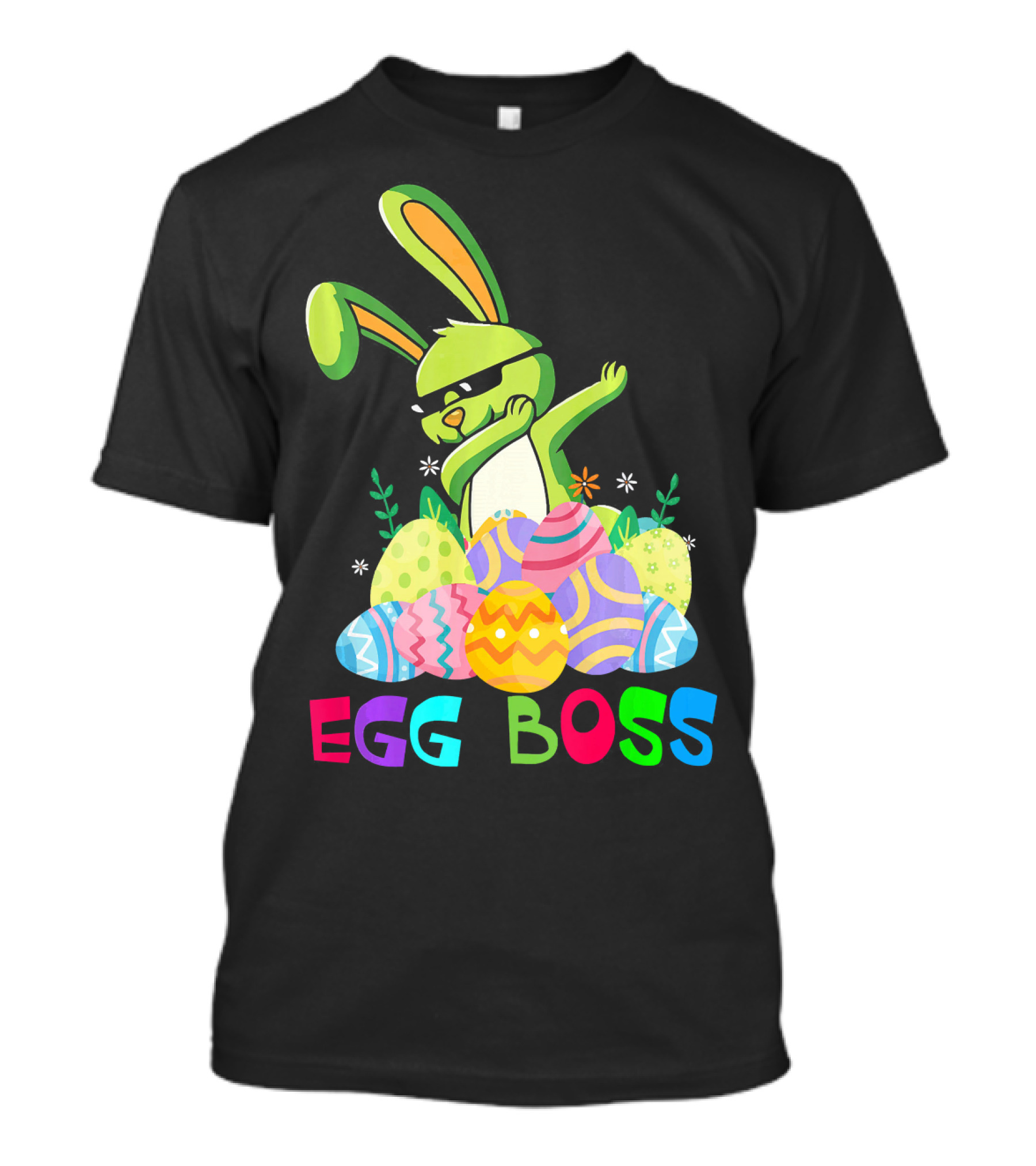 Egg Boss Dabbing Easter Bunny With Colorful Eggs T-Shirt