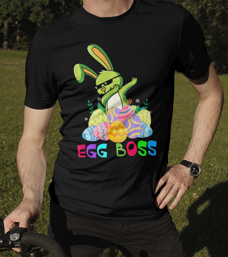 Egg Boss Dabbing Easter Bunny With Colorful Eggs T-Shirt