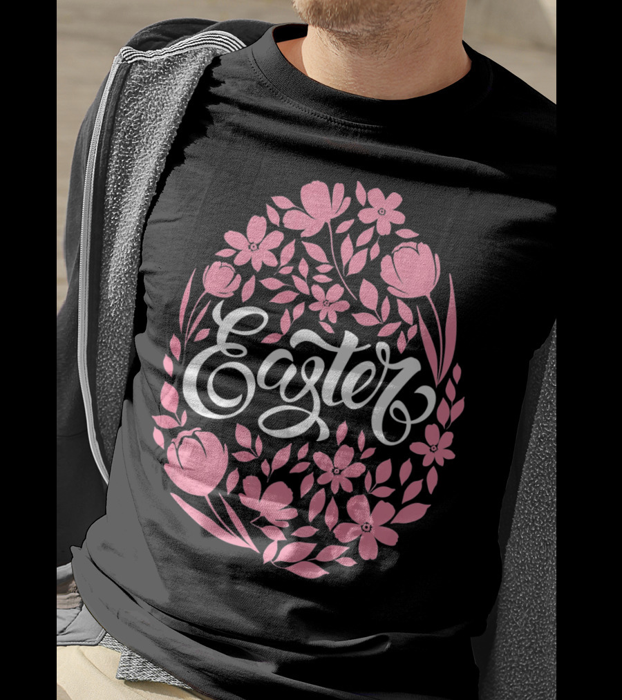Easter Egg With Pink Flowers T-Shirt