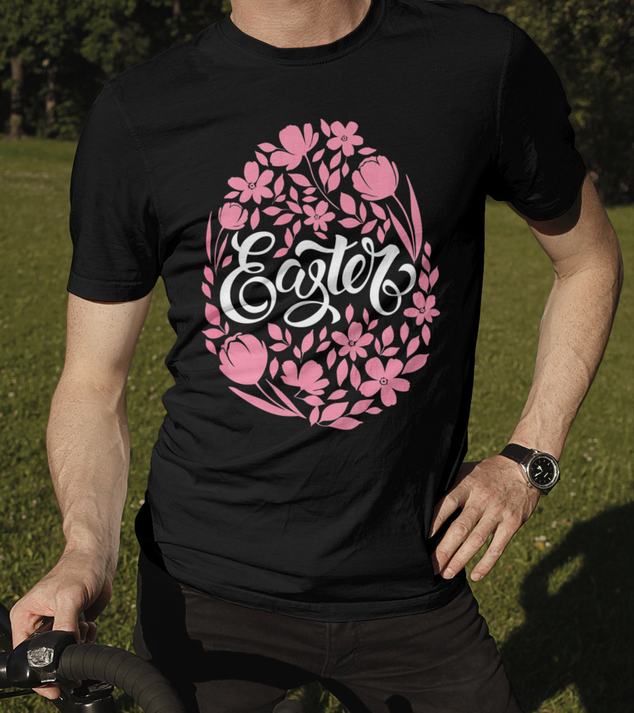 Easter Egg With Pink Flowers T-Shirt