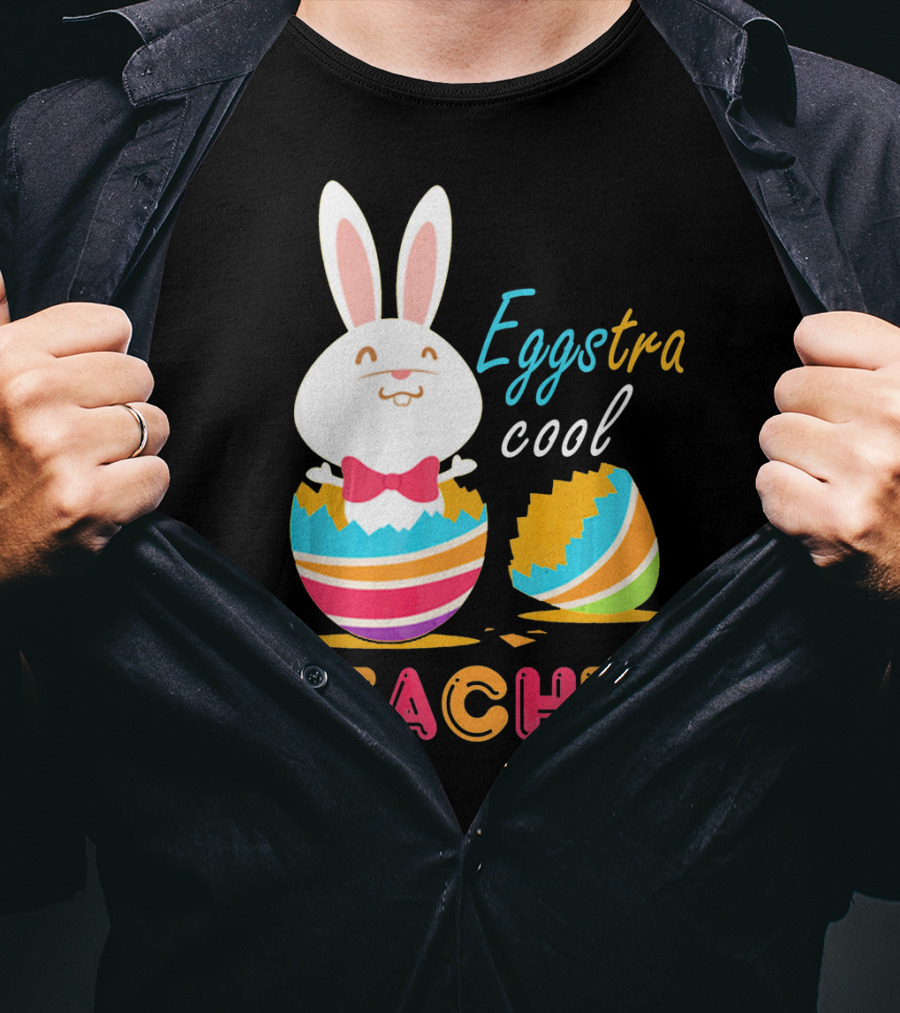 Eggstra Cool Teacher Cute Colored Easter Eggs T-Shirt