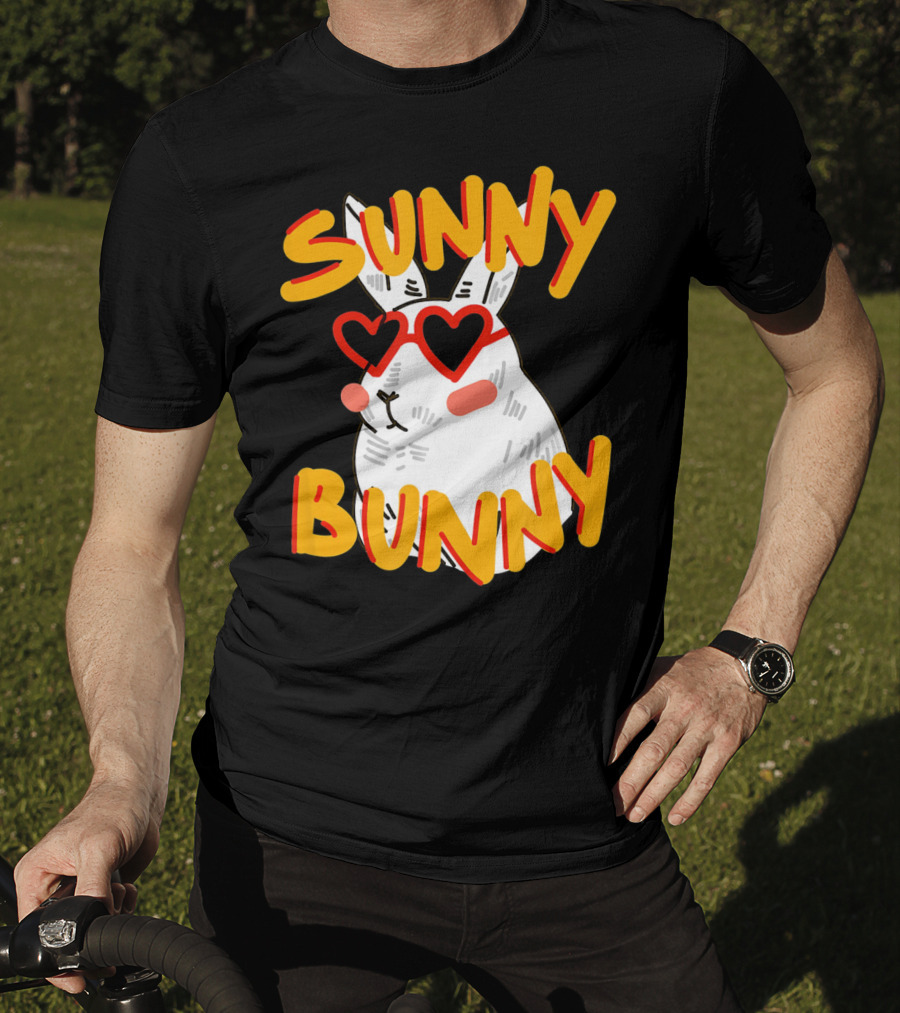SUNNY BUNNY Cute Happy Easter Heartglass T-Shirt