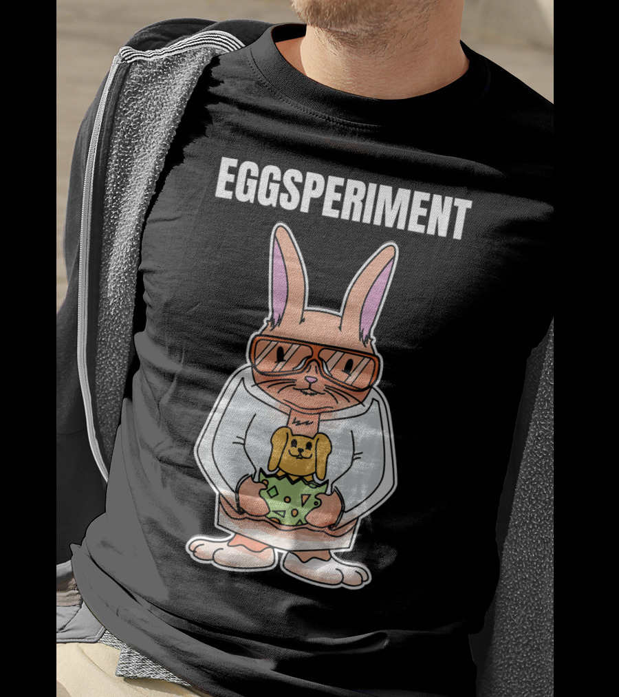 Eggsperiment Easter Bunny Scientist With Toy Rabbit Egg T-Shirt