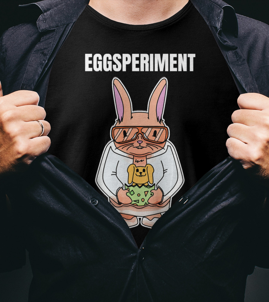 Eggsperiment Easter Bunny Scientist With Toy Rabbit Egg T-Shirt