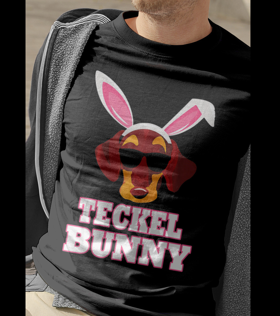 Teckel Bunny Rabbit Dog With Cool Glasses T-Shirt