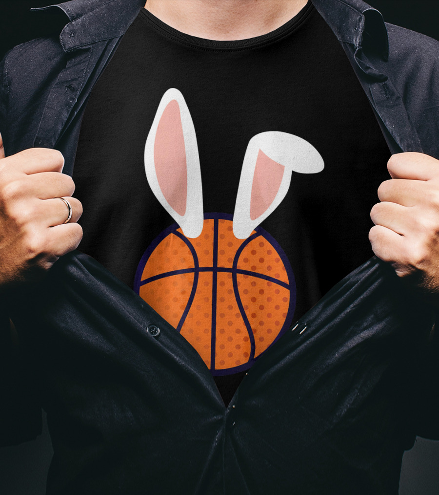 Basketball Bunny Ears Easter Slam Dunk Fun T-Shirt