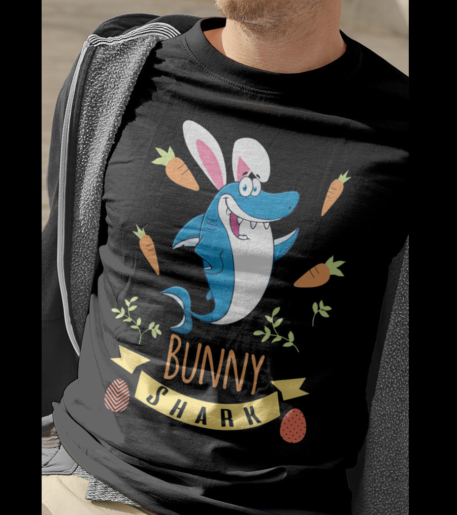 Bunny Shark Easter Carrot Egg Adventure T-Shirt