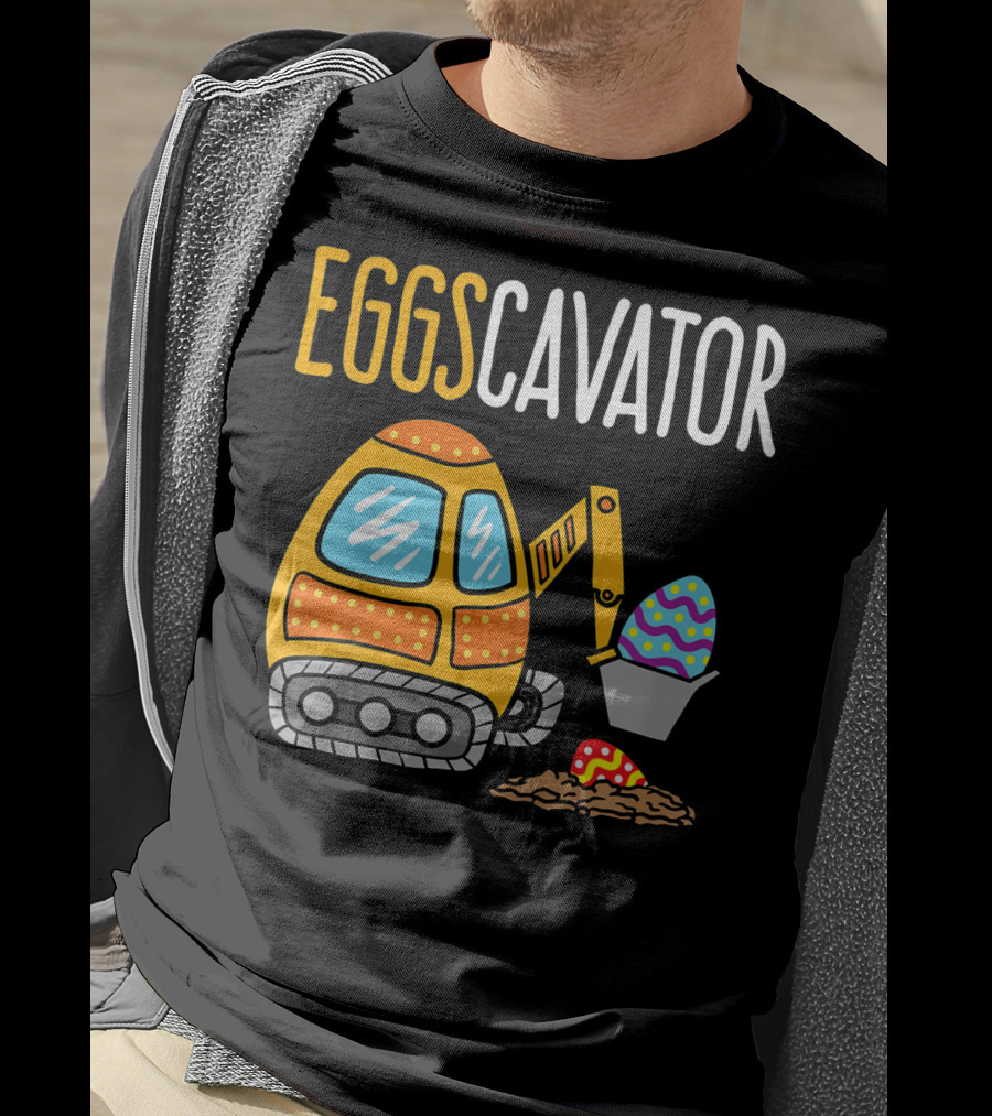 Eggscavator Kids Easter Egg-Digging Excavator Boys T-Shirt