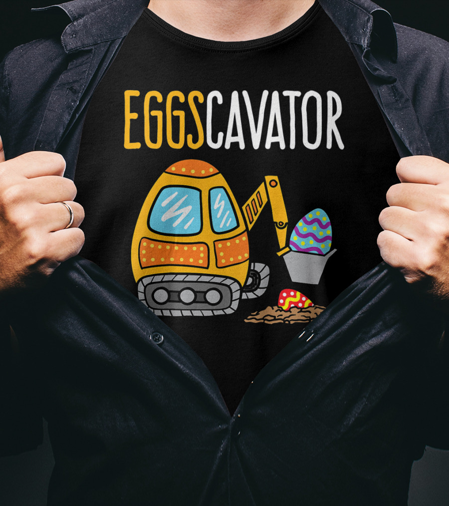 Eggscavator Kids Easter Egg-Digging Excavator Boys T-Shirt