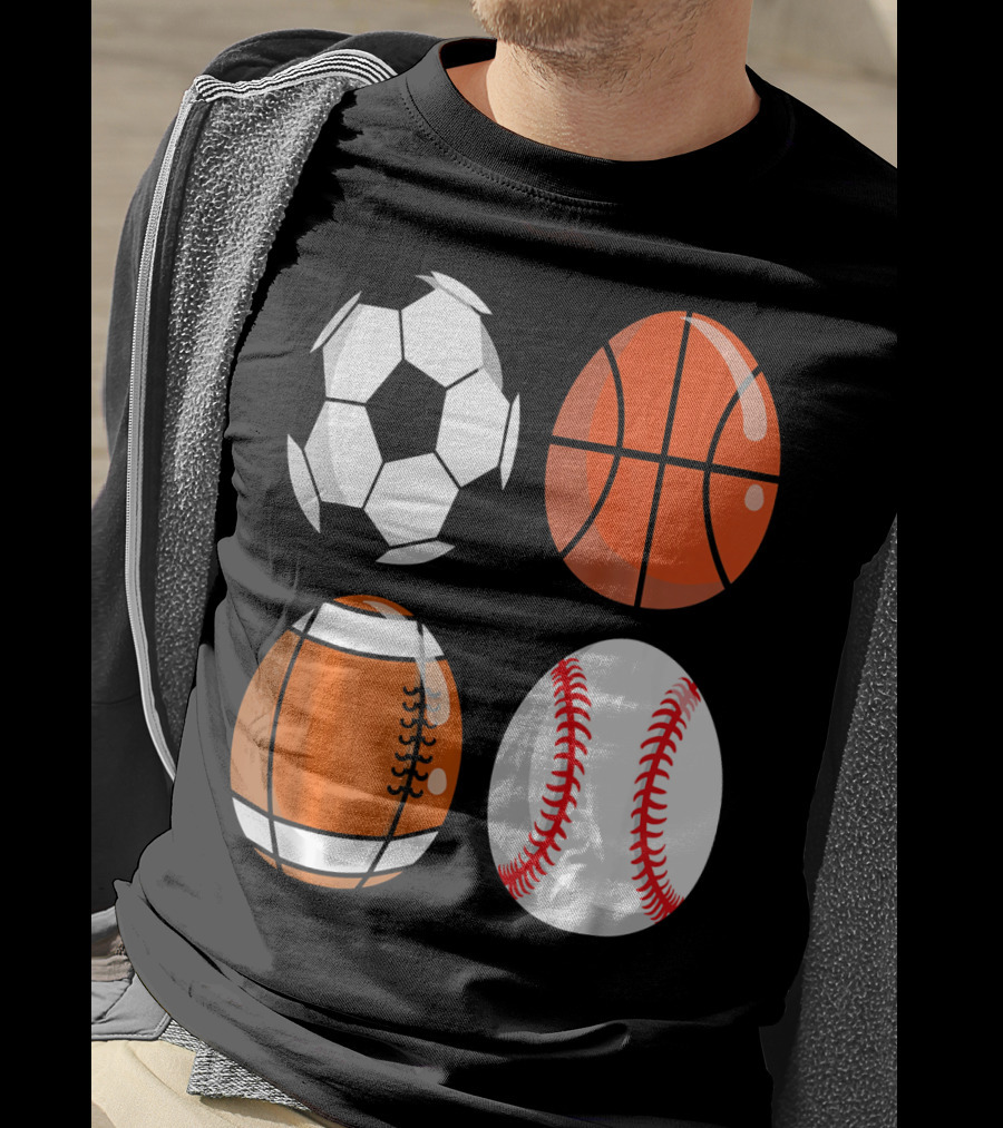 Easter Eggs Football Rugby Basketball Baseball Soccer T-Shirt