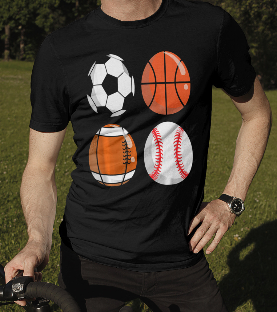 Easter Eggs Football Rugby Basketball Baseball Soccer T-Shirt