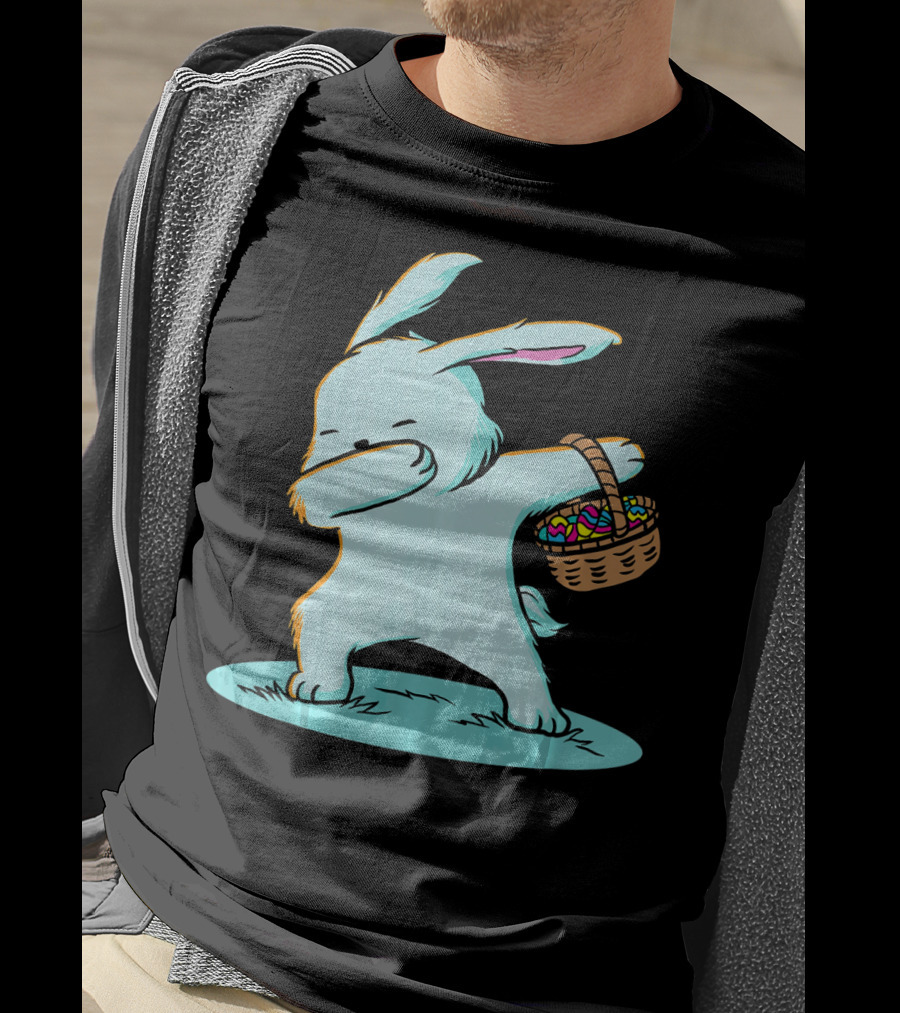 Easter Bunny Dab With Basket Of Eggs For Boys T-Shirt