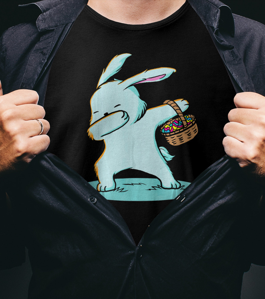 Easter Bunny Dab With Basket Of Eggs For Boys T-Shirt