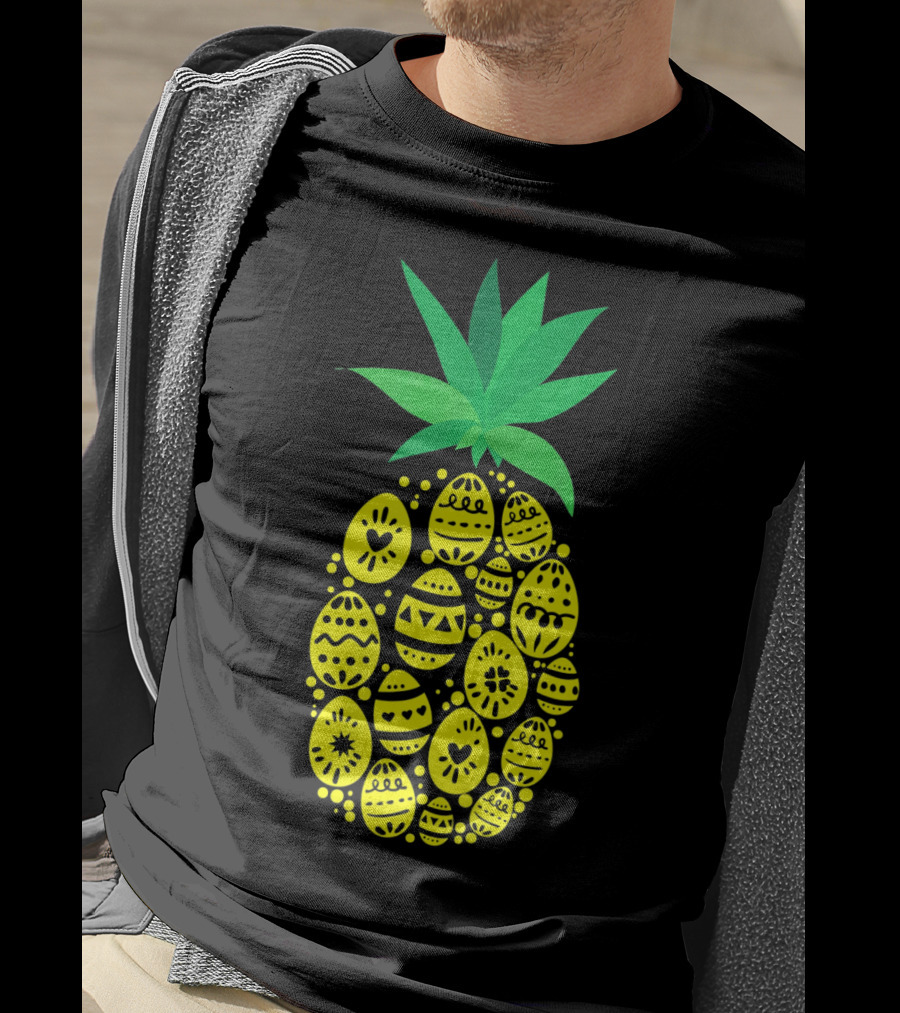 Funny Pineapple Easter Eggs Hunting East T-Shirt