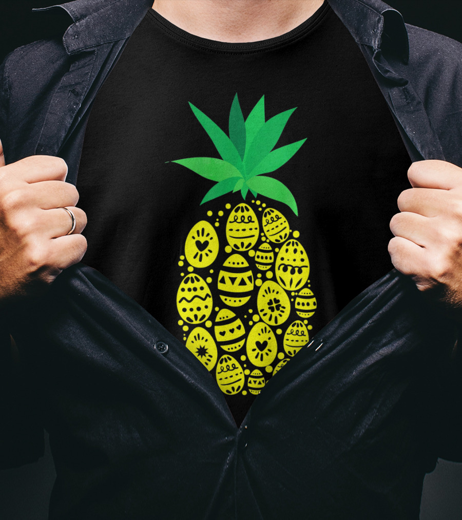 Funny Pineapple Easter Eggs Hunting East T-Shirt