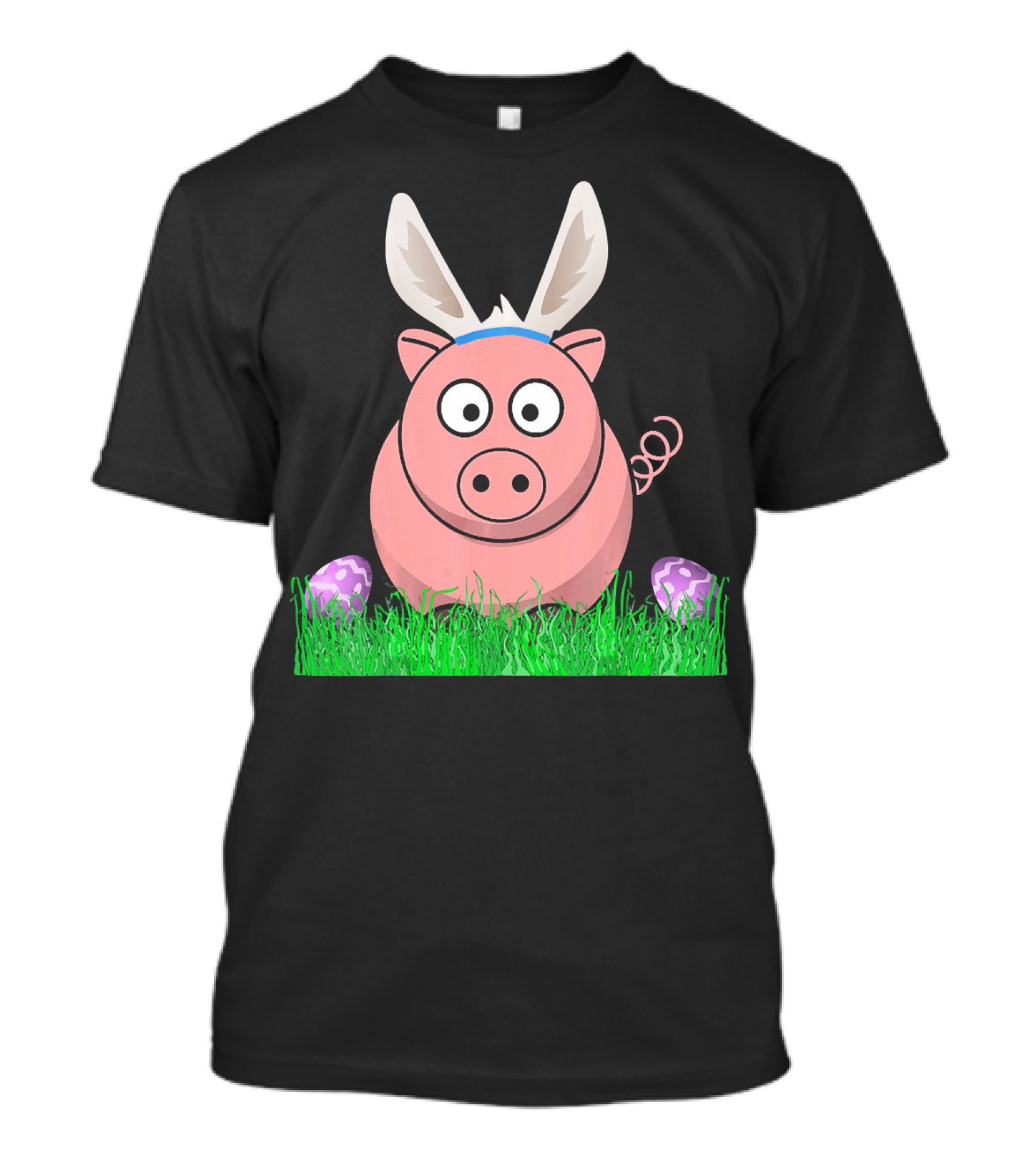 Easter Bunny Piglet With Eggs And Grass T-Shirt