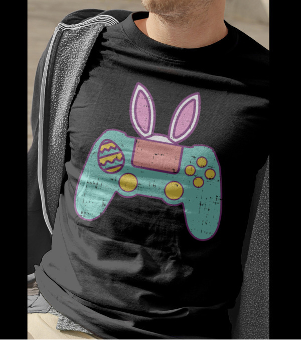 Easter Bunny Gamer Controller With Eggs Gaming Bunn T-Shirt