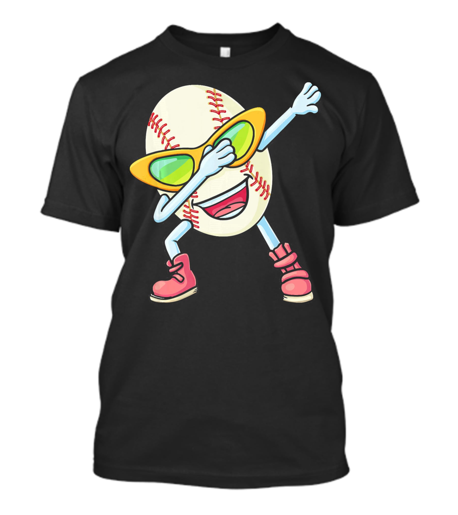 Funny Dabbing Baseball Easter Egg Cartoon T-Shirt