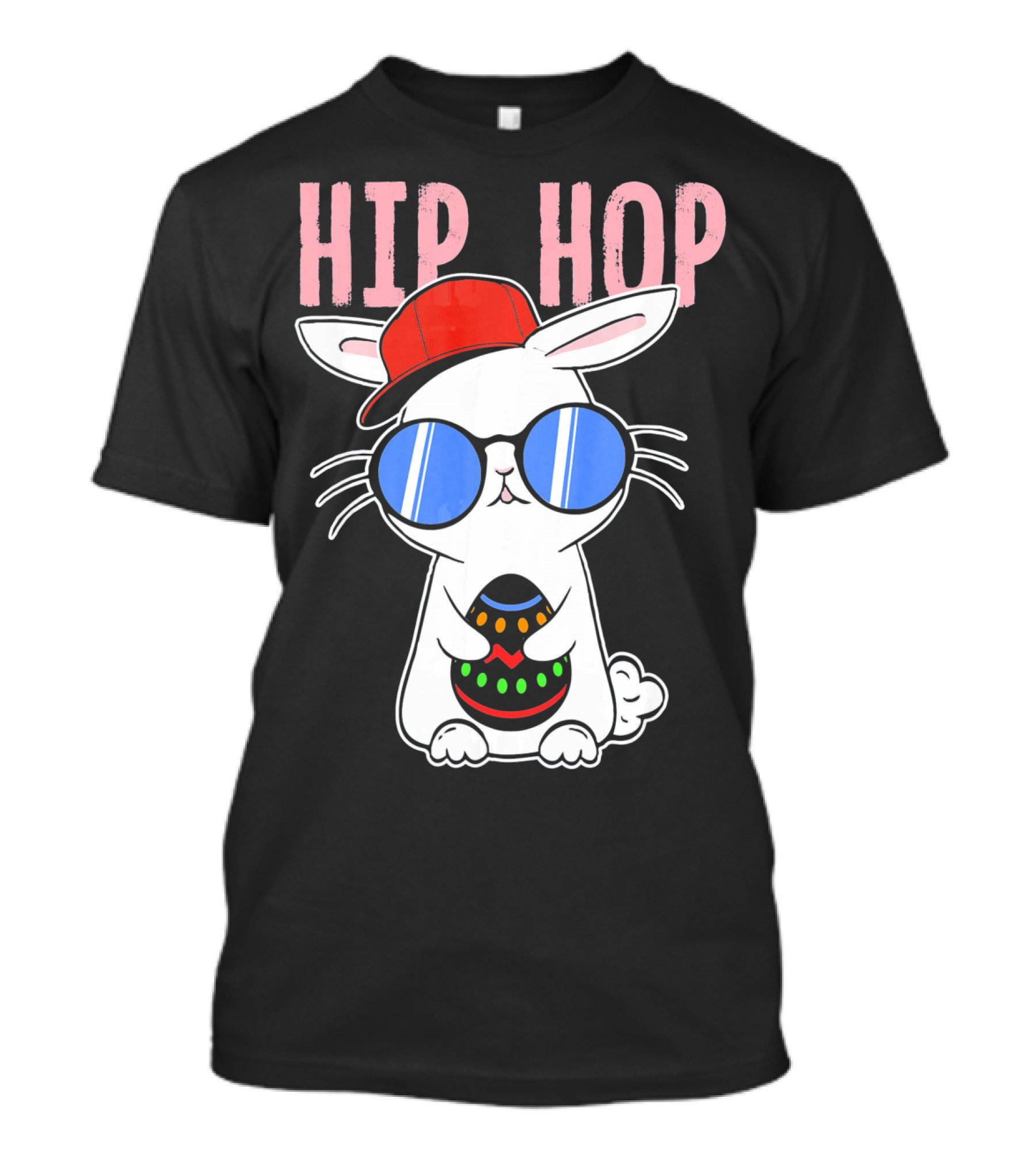Cool Hip Hop Easter Bunny With Eggs In Sunglasses And Cap T-Shirt