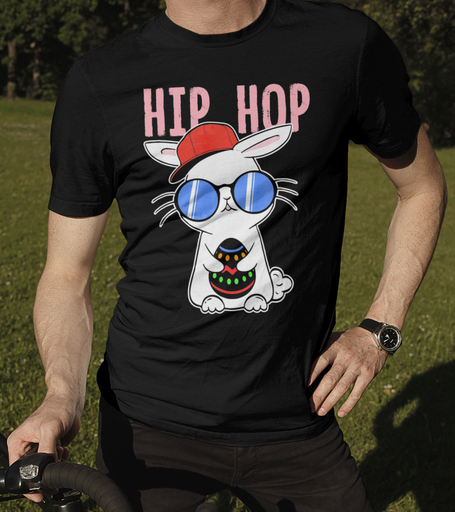 Cool Hip Hop Easter Bunny With Eggs In Sunglasses And Cap T-Shirt