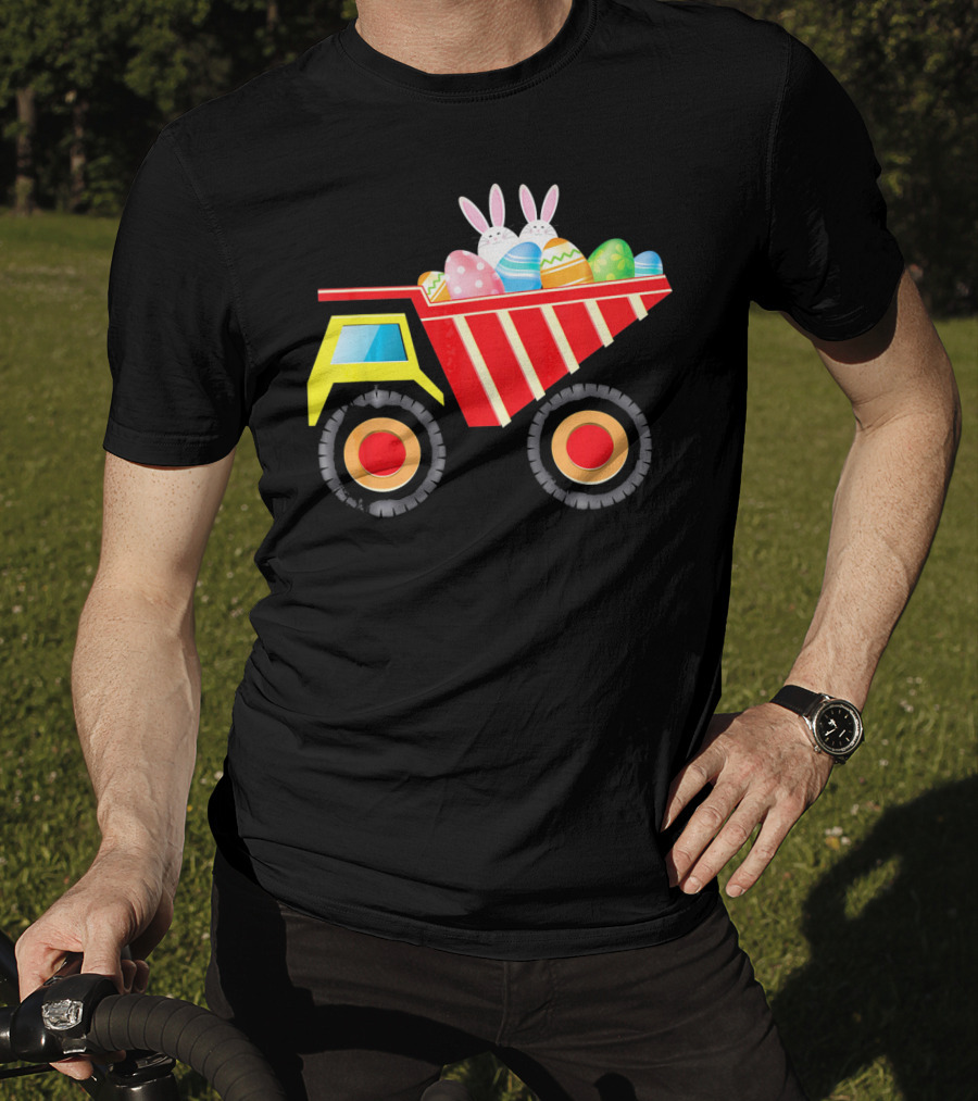 Dump Truck Carrying Easter Day Eggs With Bunny Ears T-Shirt