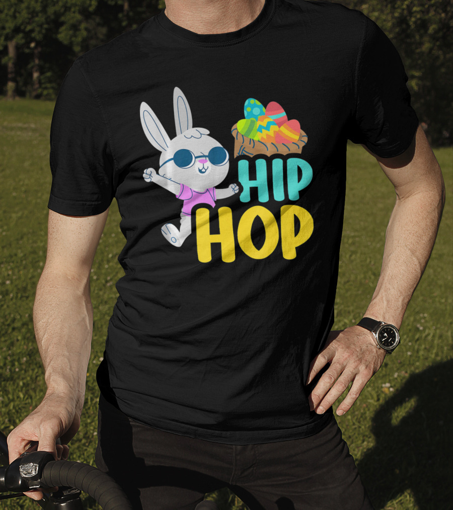 Hip Hop Bunny With Sunglasses And Easter Egg Basket T-Shirt