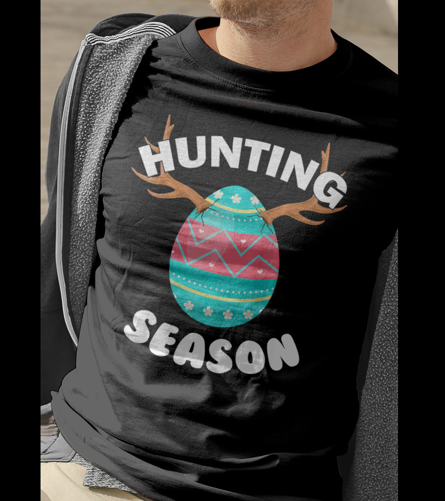 Hunting Season Easter Egg Antlers T-Shirt
