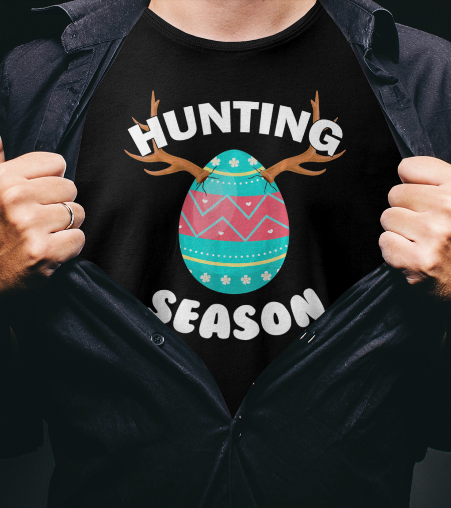 Hunting Season Easter Egg Antlers T-Shirt
