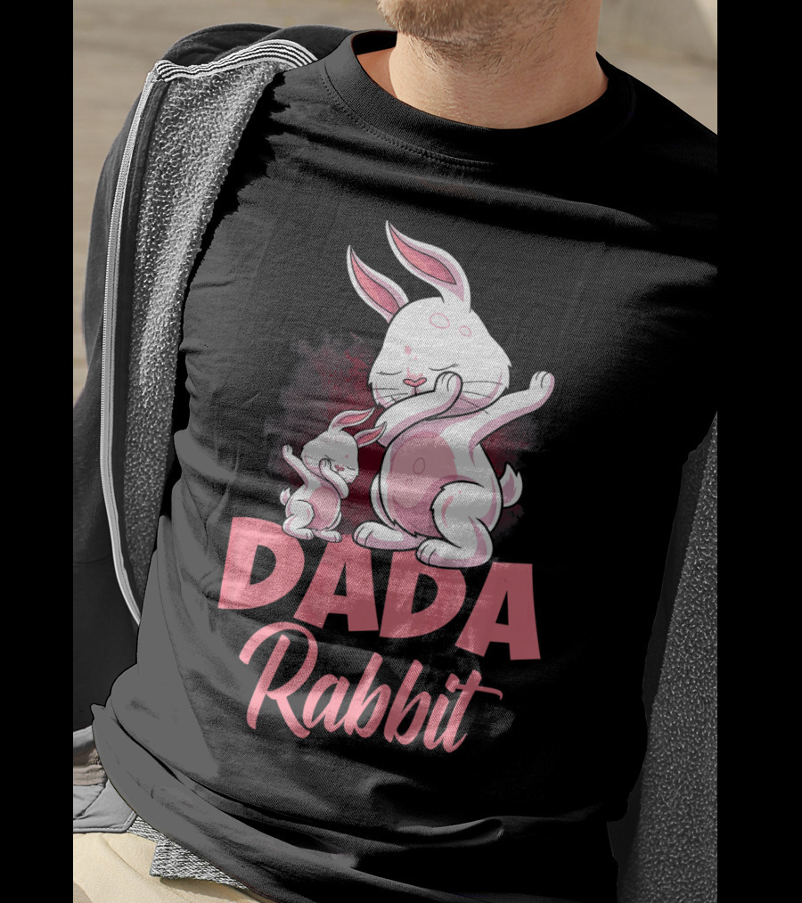Dada Rabbit Matching Family Bunny Cute Pink Bunny Duo T-Shirt