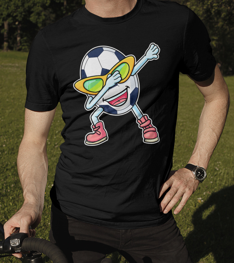 Dabbing Soccer Ball Easter Egg Cartoon With Sunglasses T-Shirt