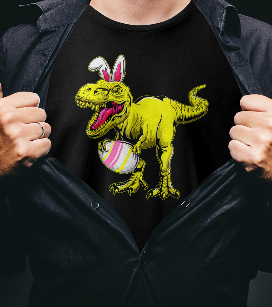 Tyrannosaurus Rex Easter Bunny Dinosaur With Egg T-Shirt