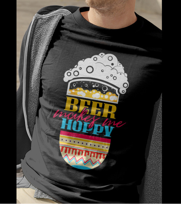 Beer Makes Me Hoppy Easter Egg Beer Foam T-Shirt