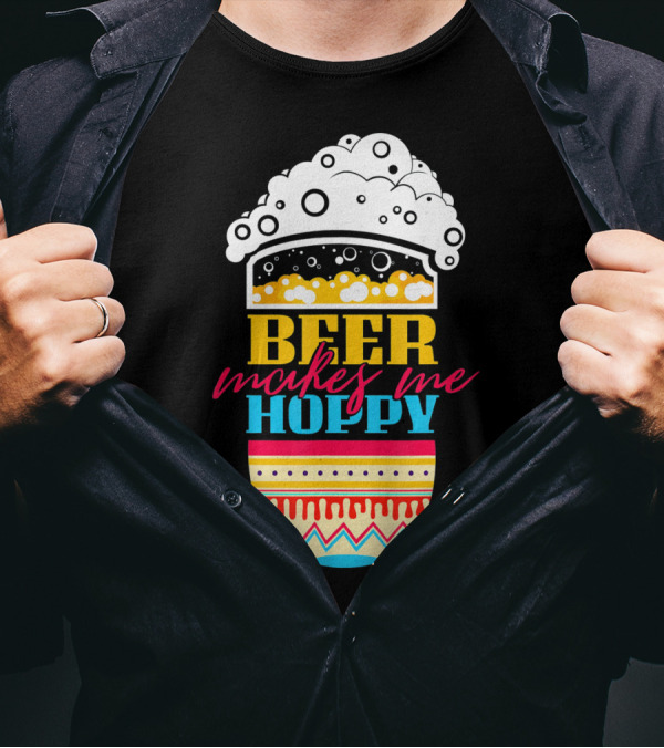 Beer Makes Me Hoppy Easter Egg Beer Foam T-Shirt