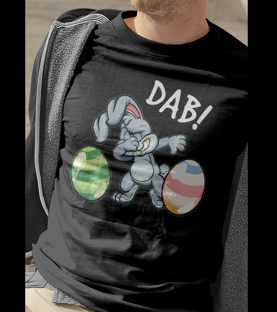 Easter Bunny Dab With Colorful Eggs T-Shirt