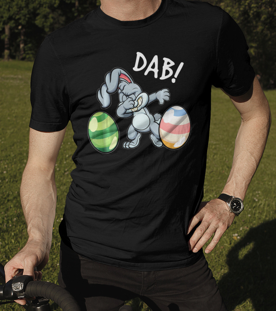 Easter Bunny Dab With Colorful Eggs T-Shirt