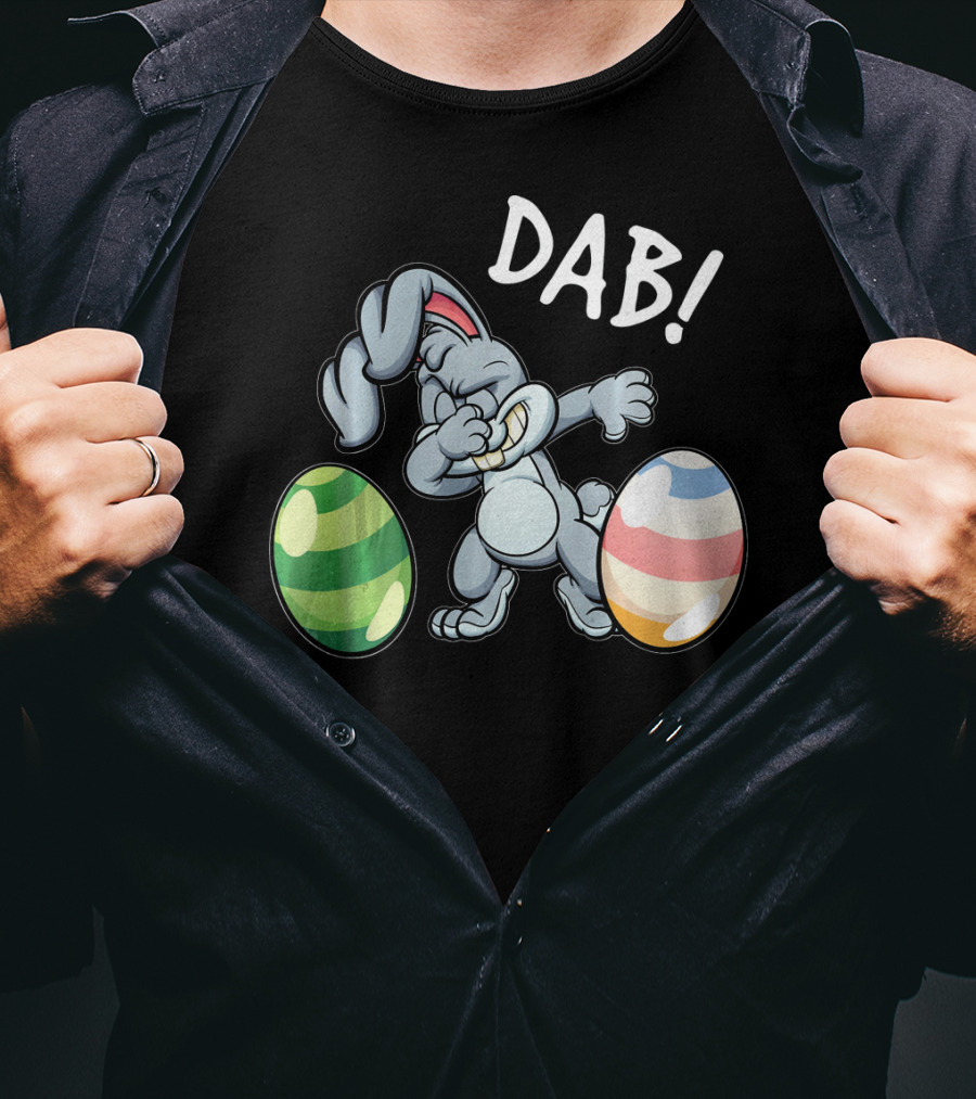 Easter Bunny Dab With Colorful Eggs T-Shirt