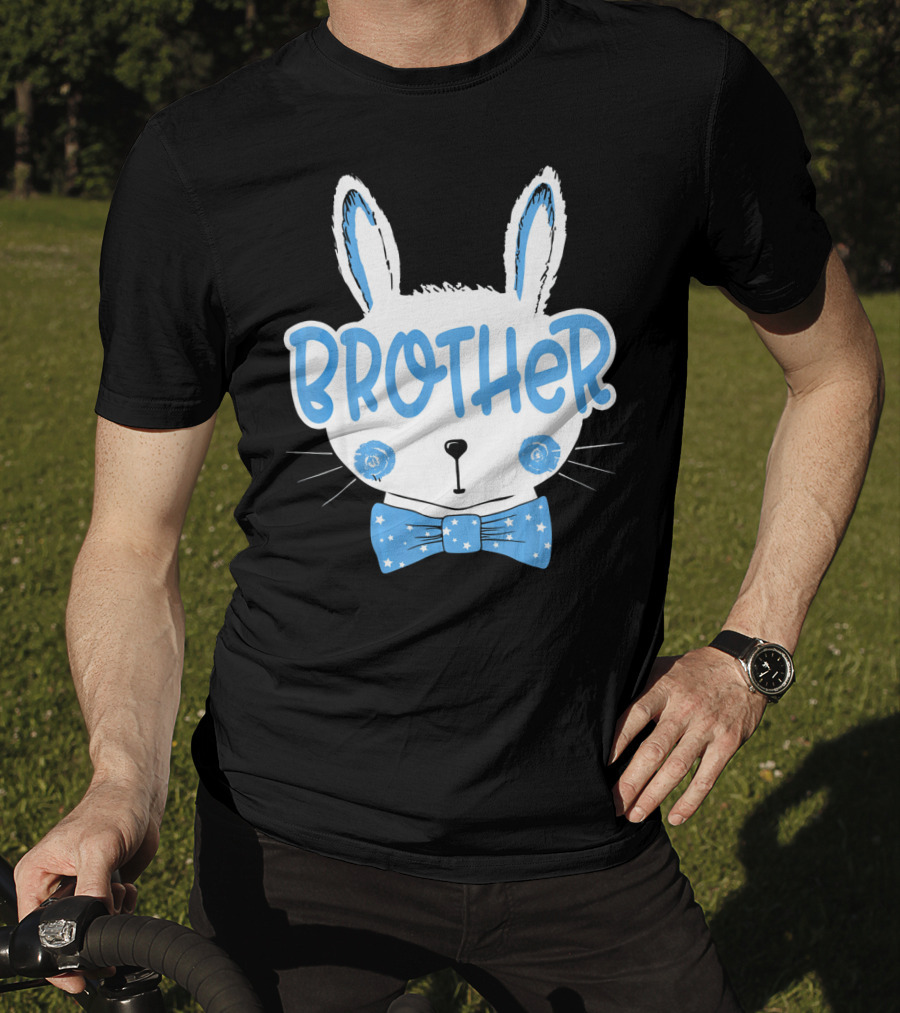 Brother Blue Easter Bunny Star Bowtie T-Shirt