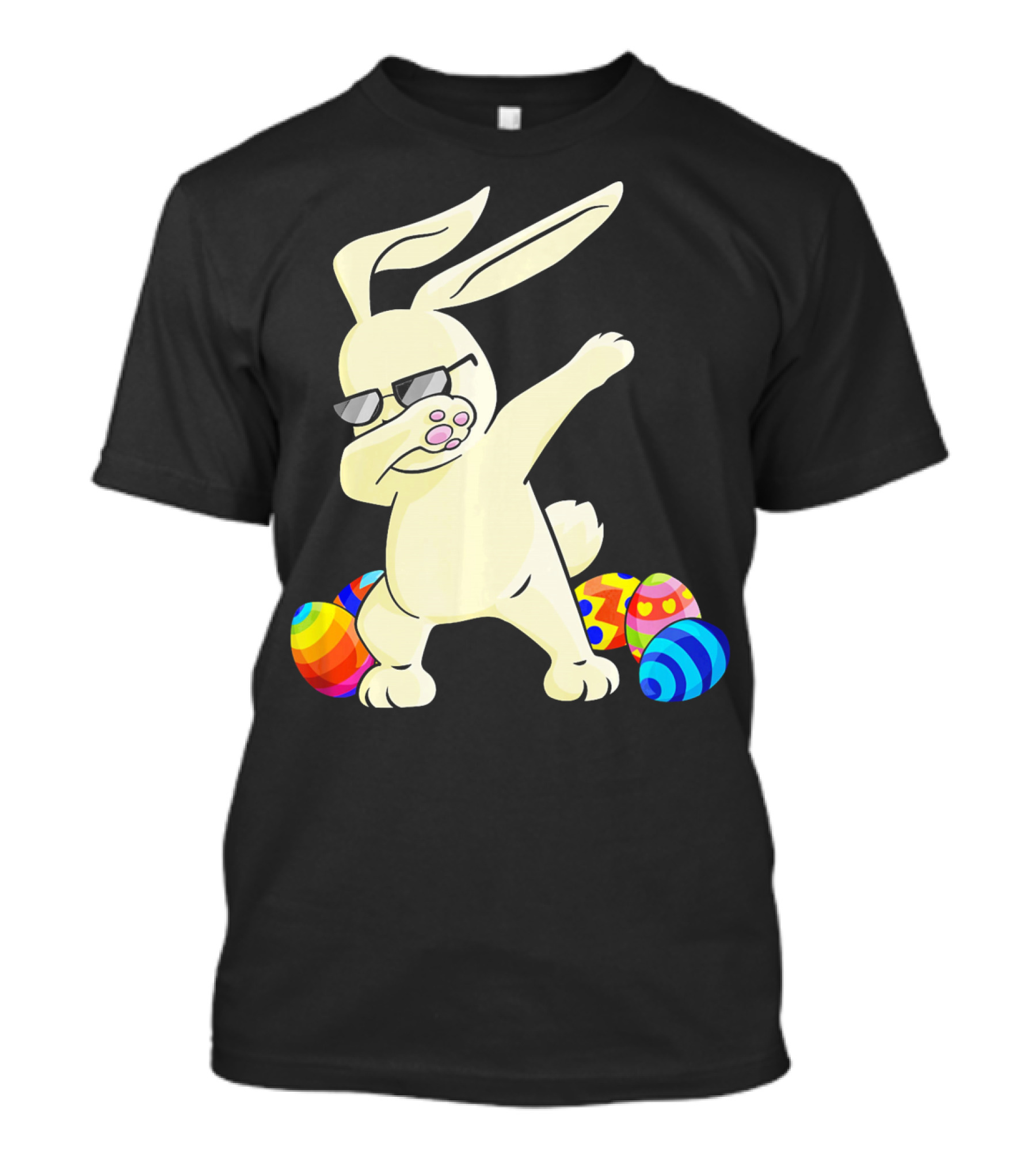 Dabbing Easter Bunny With Sunglasses And Colorful Eggs T-Shirt