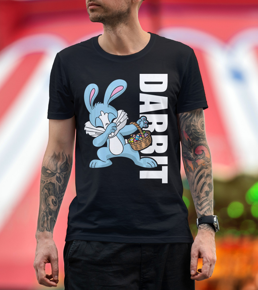 Easter Basket Stuffers Kids Dabbin Dabbit Rabbit with Eggs T-Shirt