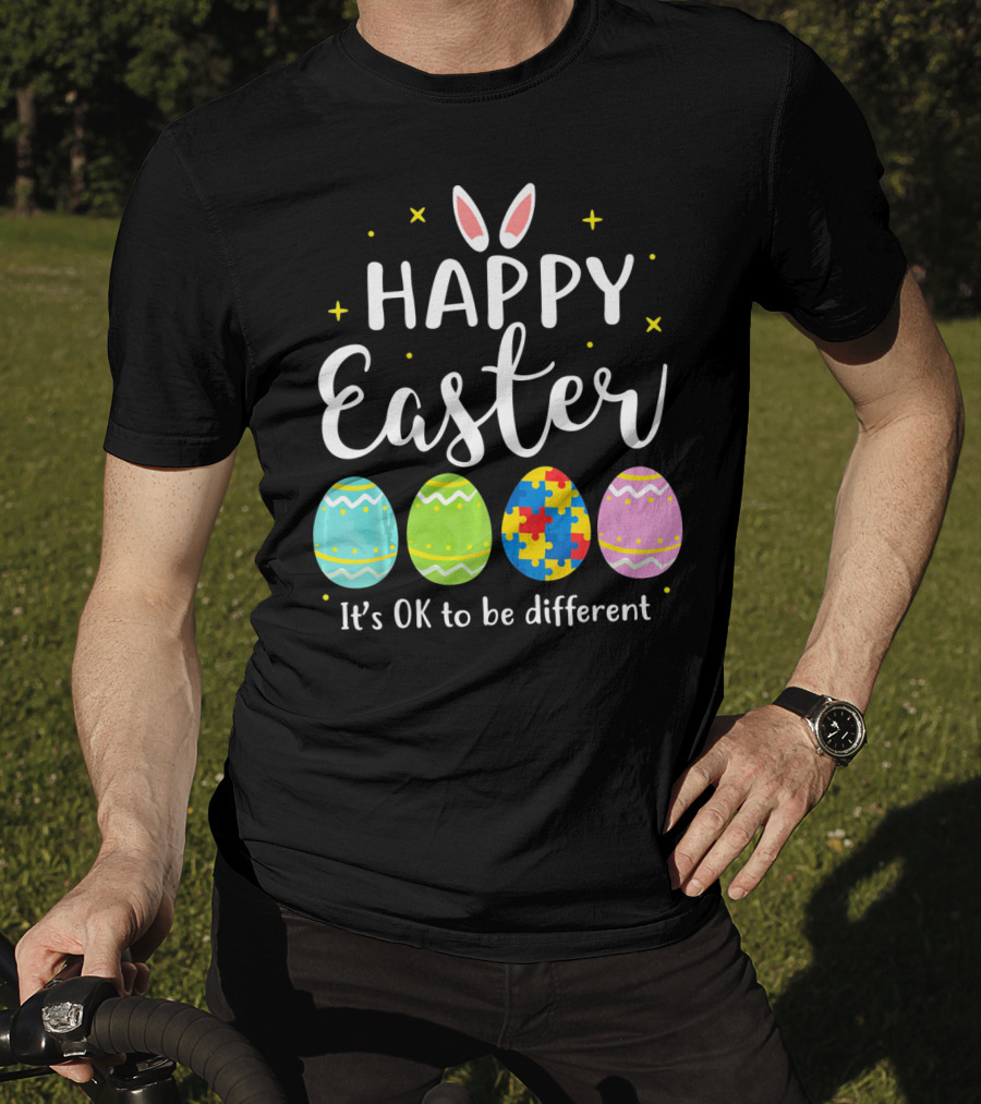 Happy Easter Bunny Puzzle Egg It's OK To Be Different T-Shirt