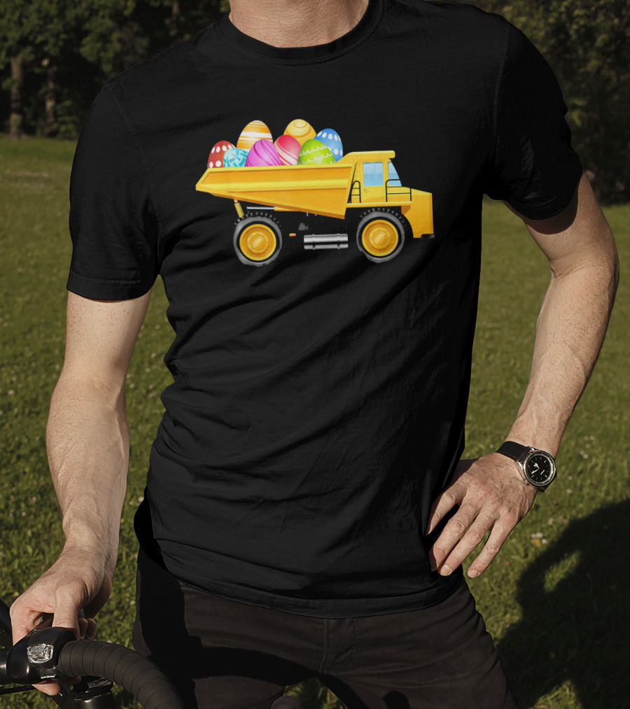 Dump Truck Carrying Colorful Easter Eggs T-Shirt