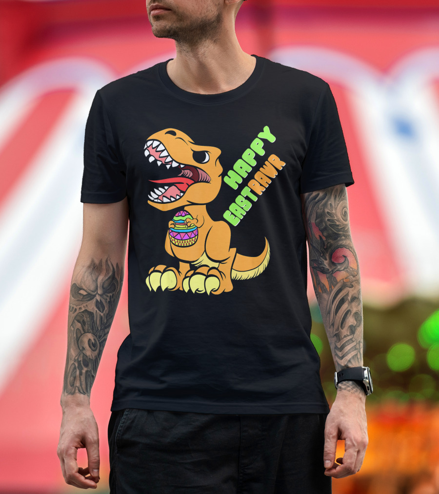 Happy Easter Rex Dinosaur Holding Egg T-Shirt