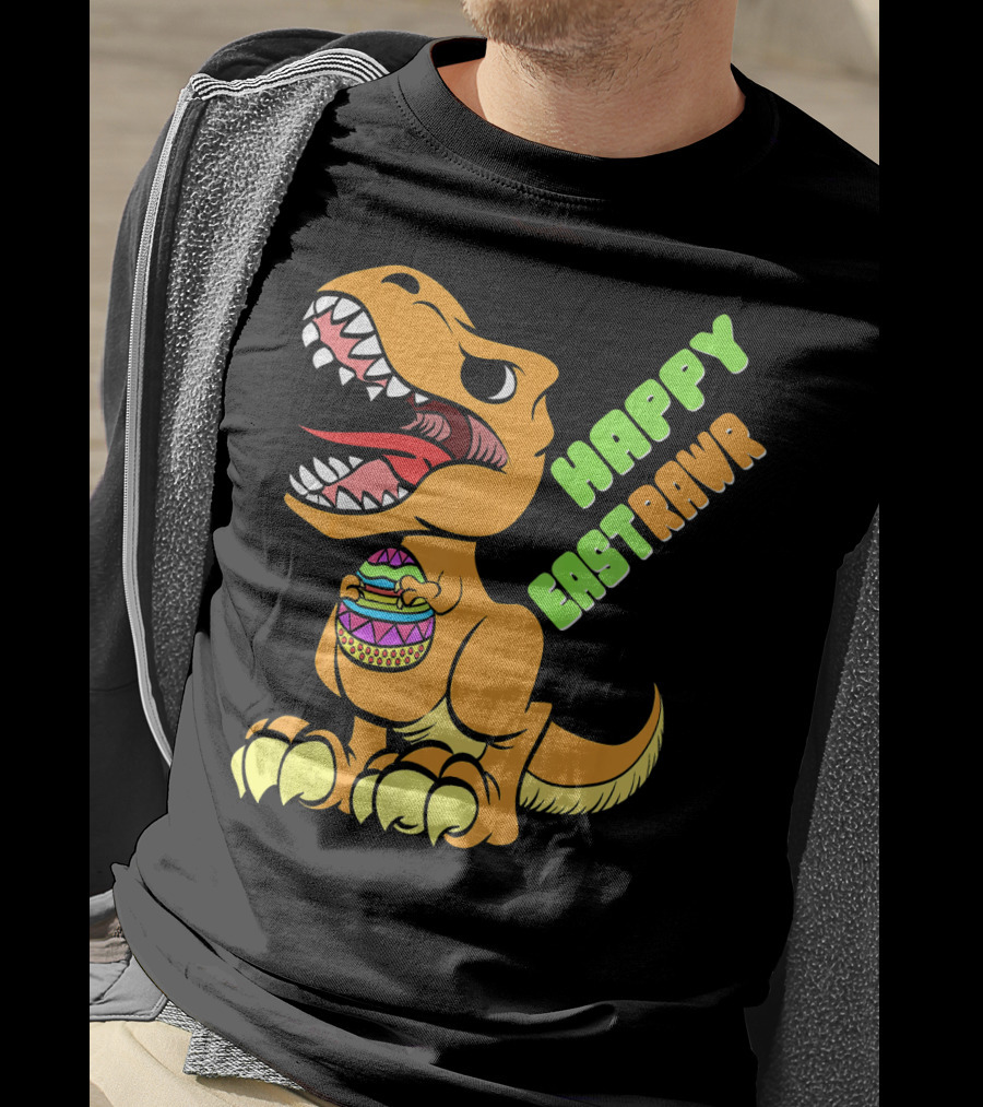 Happy Easter Rex Dinosaur Holding Egg T-Shirt