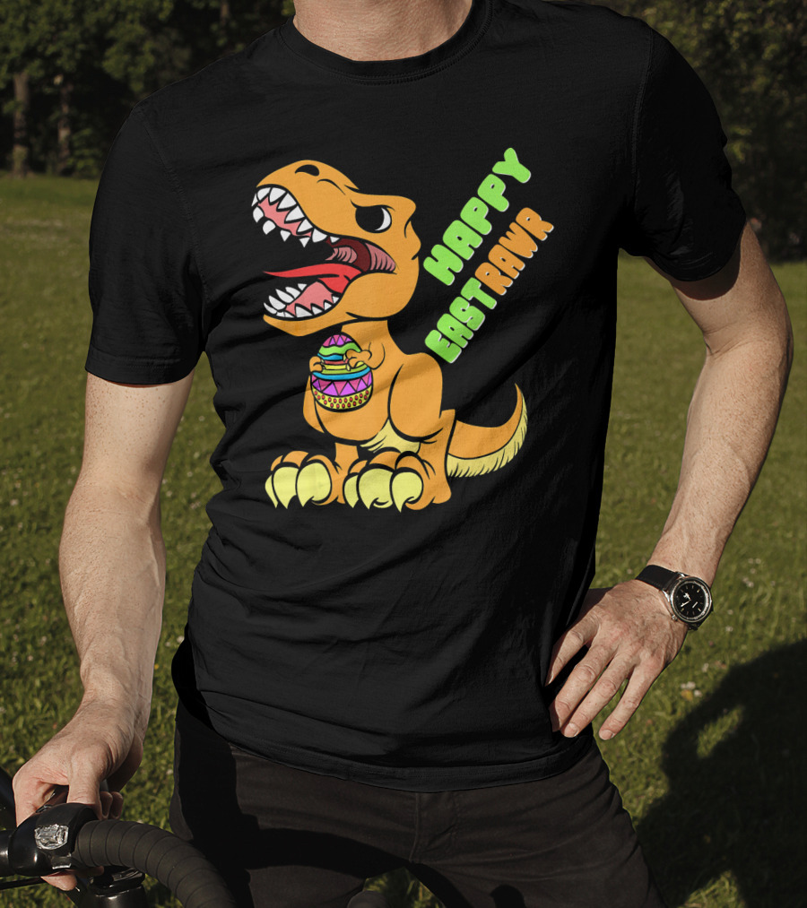 Happy Easter Rex Dinosaur Holding Egg T-Shirt