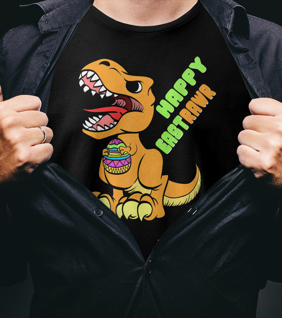 Happy Easter Rex Dinosaur Holding Egg T-Shirt