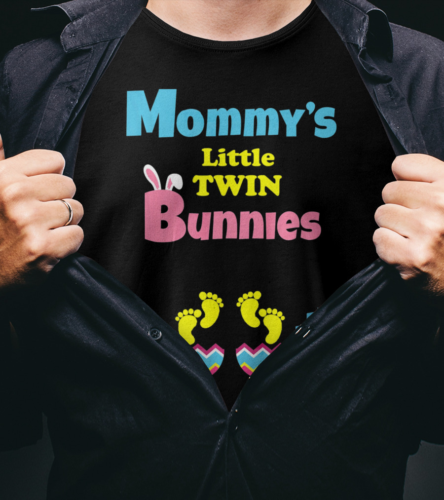 Mommy's Little Twin Bunnies Easter Expecting Mom Twins Pregnancy Ann T-Shirt