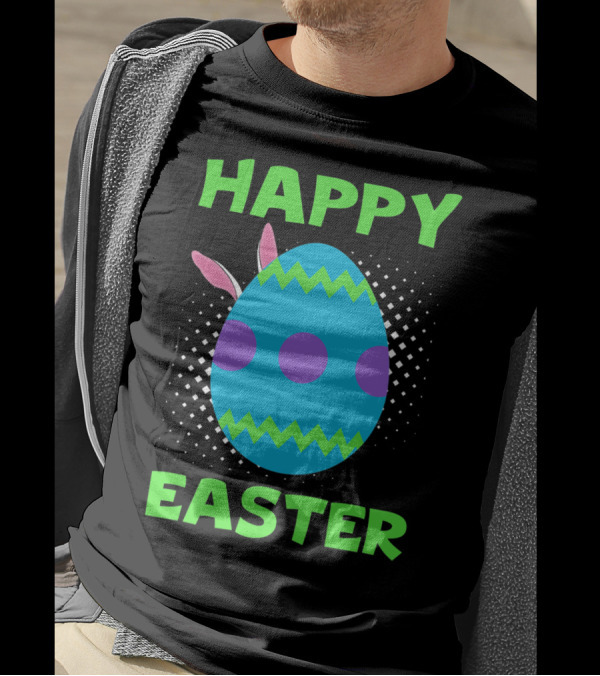 Happy Easter Colorful Egg Bunny Ears T-Shirt